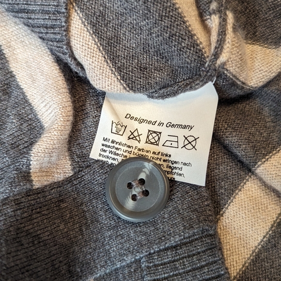 Betty Barclay grey/cream striped knitted top XL - Picture 2 of 6